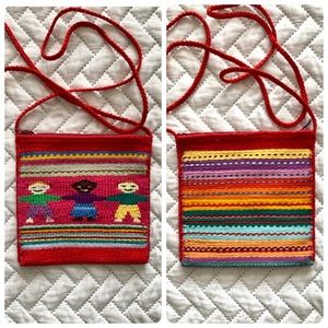 Mayan Hands Handwoven Cotton Bag or Coin Purse, Guatemalan